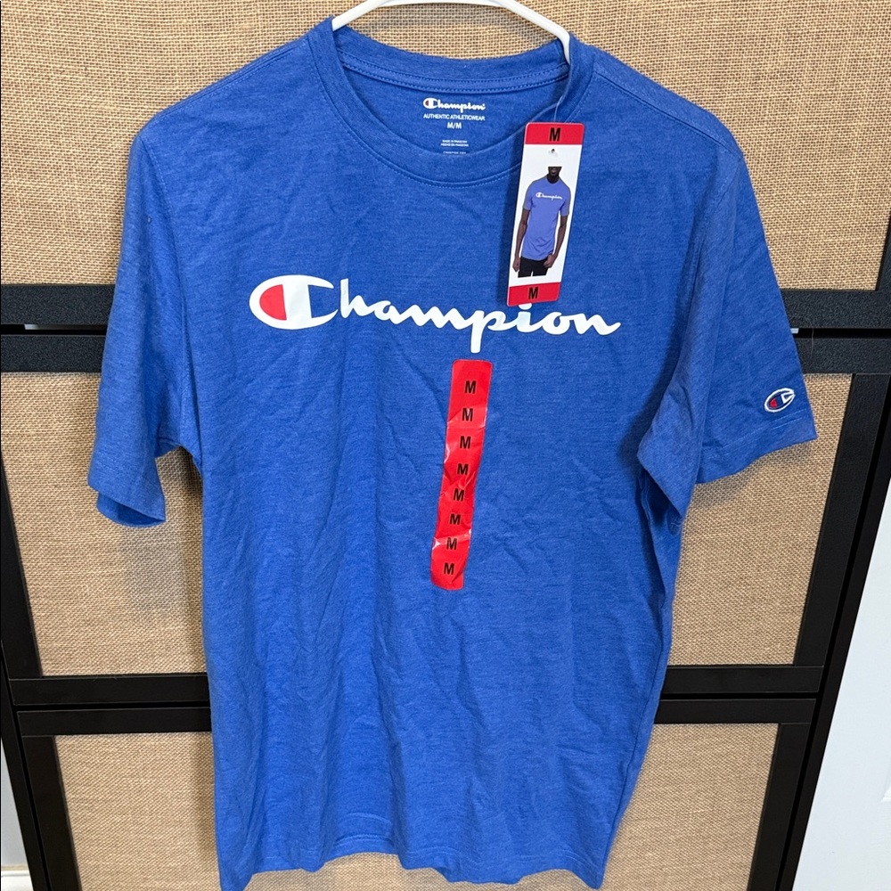 Champion Blue Short Sleeve Logo Tee